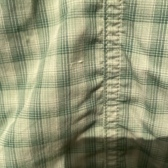 Outdoor Research Short Sleeve Nylon Shirt Snap Buttons Men’s Sz Med Green Plaid - Picture 11 of 11